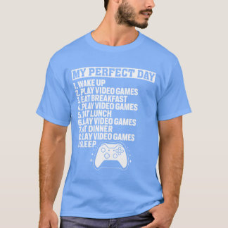 Camiseta Meu Dia Perfeito Video Games Gamer Divertido Rapaz