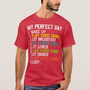 Camiseta Meu Dia Perfeito Video games Jogador Engraçado