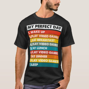 Camiseta Meu Dia Perfeito Video games Jogador Legal Engraça