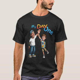 Camiseta Meu Dia Um Pai e a Família de Cartoons de Filho