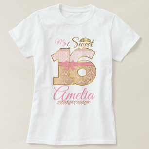 Camiseta Meu doce e dezesseis personalizador meu doce 16º