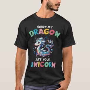 Camiseta Meu Dragão Comeu Seu Unicórnio Engraçado Meninas F