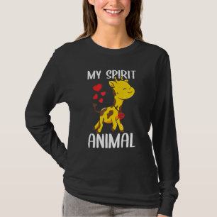 Camiseta Meu Espírito Animal Girafa Eu Te Amo Coração Valen