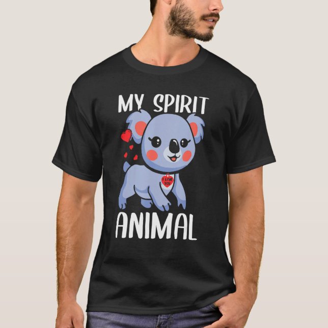 Camiseta Meu Espírito Animal Koala Com Eu Te Amo Bonito (Frente)