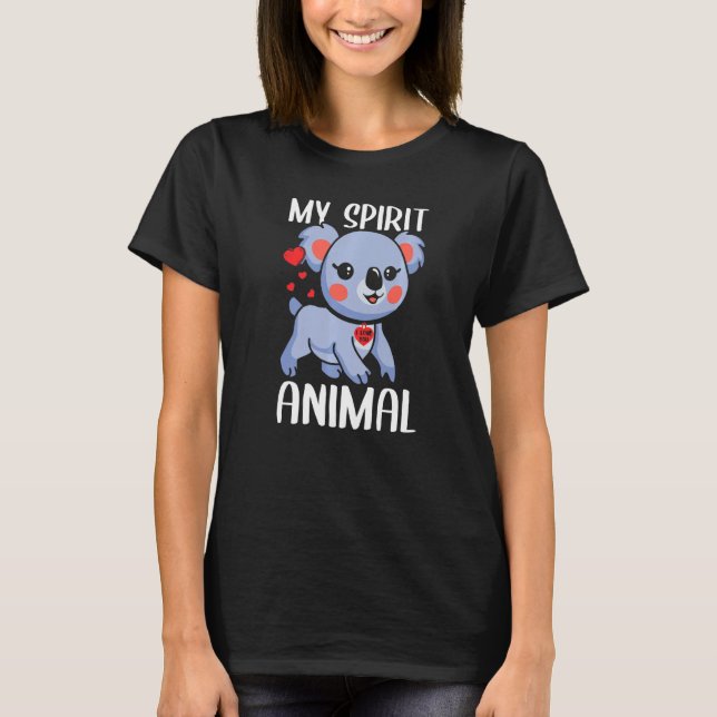 Camiseta Meu Espírito Animal Koala Com Eu Te Amo Bonito (Frente)