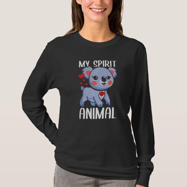 Camiseta Meu Espírito Animal Koala Com Eu Te Amo Bonito (Frente)