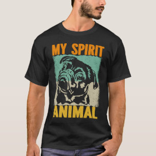 Camiseta Meu Espírito Animal Pug Proprietário Cachorro Mãe 