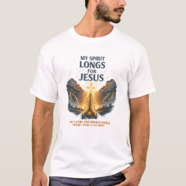 Camiseta Meu Espírito Anseia por Jesus – Desenho de Oração 