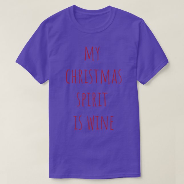 Camiseta Meu Espírito de Natal é Bebendo de Férias Engraçad (Frente do Design)