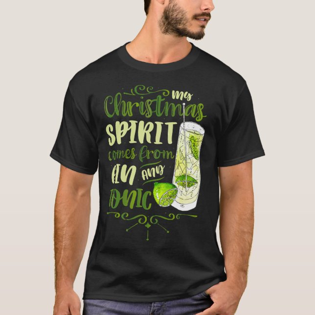 Camiseta Meu Espírito de Natal vem de Gin e Tônico (Frente)