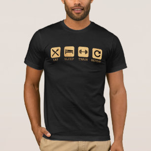 Camiseta Meu estilo de vida Coma Comer Comboio do Sono Repe