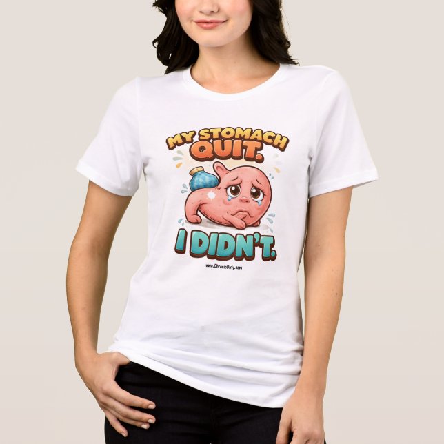Camiseta Meu estômago parou. Eu não. (Frente)