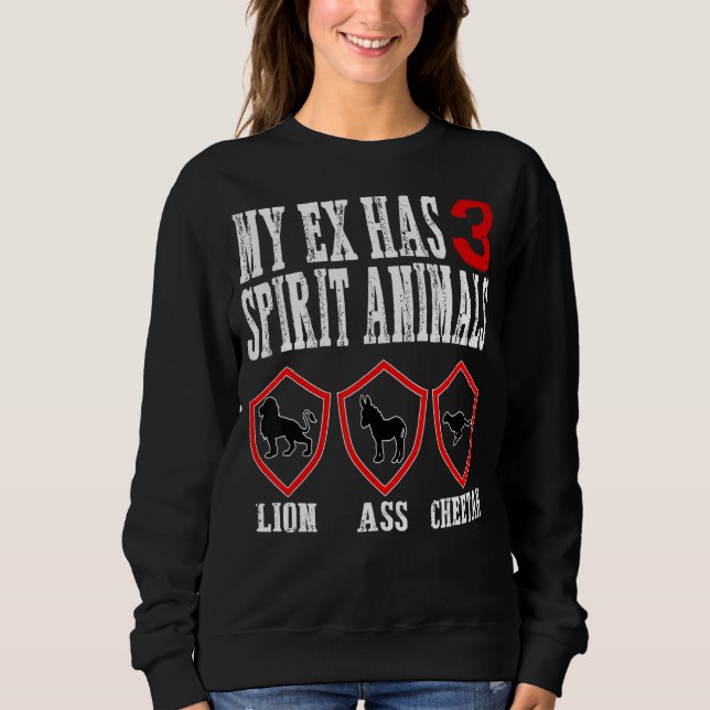 Camiseta Meu Ex tem 3 Animais Espirituosos Ex Esposa Divórc (Frente)