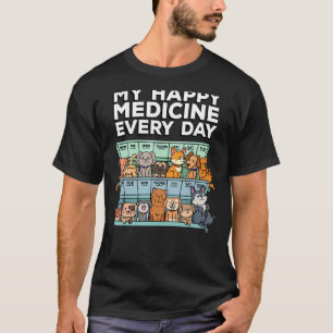 Camiseta Meu Feliz Medicamento Todo Dia Pílula Animais Cach