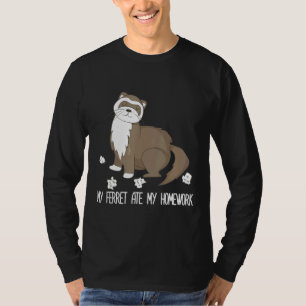 Camiseta Meu Ferret Comeu Meu Trabalho De Casa Um Ferreto D