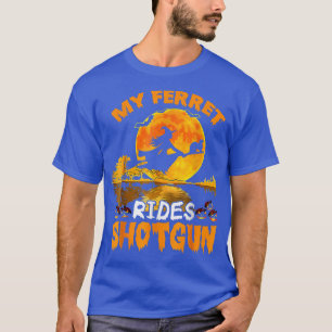 Camiseta Meu Ferret Rides Fotografou Bruxa Voando Broomstic