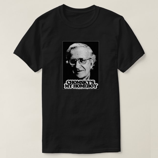 Camiseta Meu ficar em casa de Chomsky (Frente do Design)