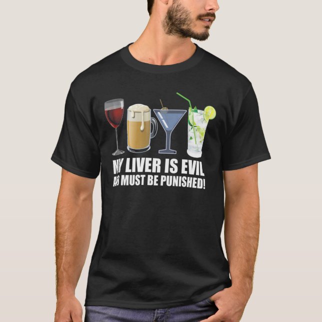 Camiseta Meu fígado é Mau e deve ser punido - Fundido (Frente)