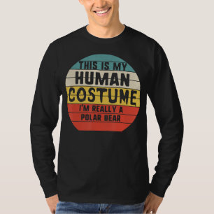 Camiseta Meu Figurino Humano Sou Um Halloween De Urso Polar