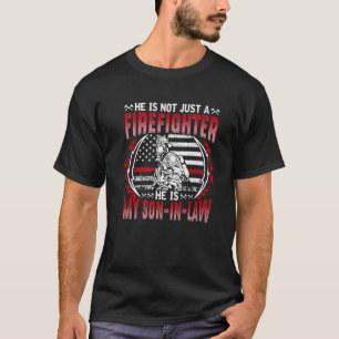 Camiseta Meu Filho-De-Direito É Um Bombeiro Orgulhoso Pare