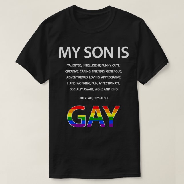 Camiseta Meu filho é Gay para presentes para os pais Pais c (Frente do Design)