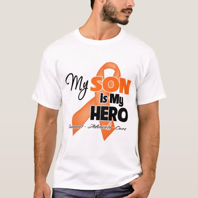 Camiseta Meu filho é meu herói - leucemia (Frente)