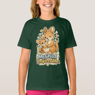 Camiseta Meu Filho Me Inspira – Design de Canguru de Pai Or