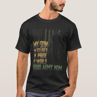Camiseta Meu Filho Meu Soldado Orgulhoso Exército Mãe Mãe M