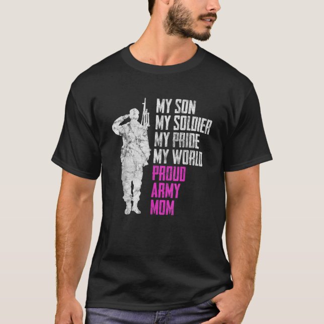 Camiseta Meu Filho Meu Soldado Orgulhoso Exército Mãe Mãe M (Frente)