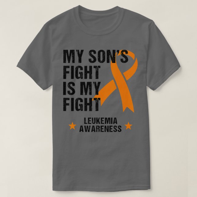 Camiseta Meu Filhos Luta é Minha Luta Contra a Leucemia Con (Frente do Design)
