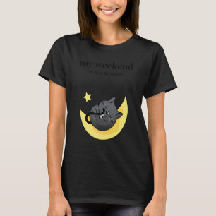 Camiseta Meu Fim de Semana é todo Gato de Mulher Marcado Do