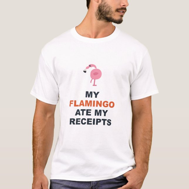 Camiseta Meu Flamingo Comeu Meus Recibos (Frente)