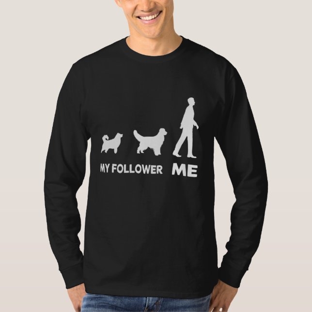 Camiseta Meu Follower Me Cachorro Cachorro Cachorros Dando  (Frente)