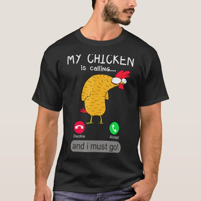 Camiseta Meu Frango Está Chamando - Telefone de Fazendeiro  (Frente)