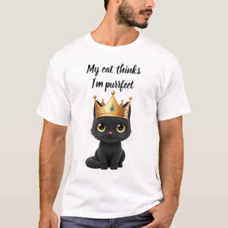 Camiseta Meu Gato Acha que Sou Perfeito