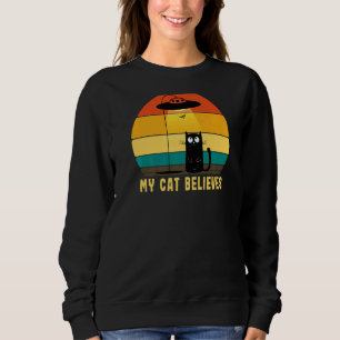 Camiseta Meu Gato Acredita No Abdução De Alienígenas De Ufo