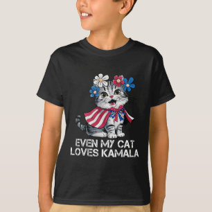 Camiseta Meu Gato Adora Kamala Harris Para Presidente