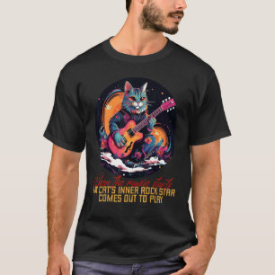 Camiseta Meu Gato ama Fantasia de Rock'n Roll para Meninos