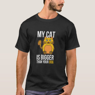 Camiseta Meu Gato É Maior Que Seu Cachorro - Gato Gordo Eng
