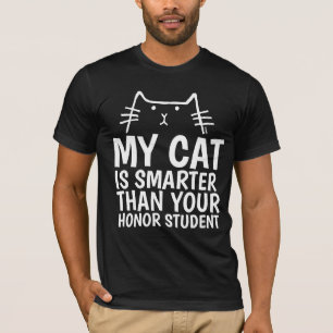 Camiseta MEU GATO É MAIS INTELIGENTE DO QUE SUA HONRA T-shi