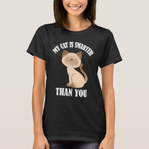 Camiseta Meu gato é mais inteligente que você, um gato engr