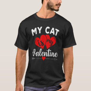 Camiseta Meu Gato é Meu Amor de São Valentim Dia dos Namora