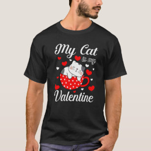 Camiseta Meu Gato É Meu Namorado Gatinho Dia de São Valenti