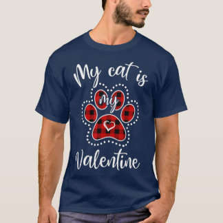 Camiseta Meu Gato É Meu Namorados, Red Xadrez Cat Lover Val