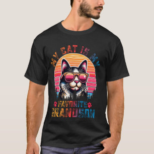 Camiseta Meu Gato É Meu Neto Favorito Humor Familiar Divert