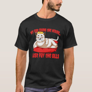 Camiseta Meu Gato É o Dono da Casa Gato Gatinho Vintage S