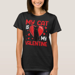 Camiseta Meu Gato É O Meu Namorados De Gato Cardíaco Valent