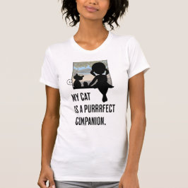 Camiseta Meu gato é um companheiro perfeito. Cat Lovers