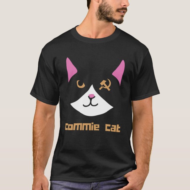 Camiseta Meu gato é um comunista martelo e comunista (Frente)