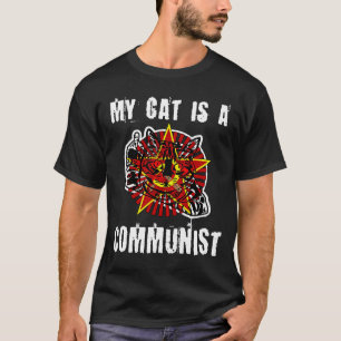 Camiseta Meu Gato É Um Gato Comunista De Raios Comunistas